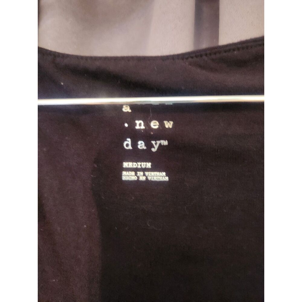 A New Day Women's Black Tank Long Dress Size M Side Slit Maxi Sleeveless Basic - Picture 6 of 6